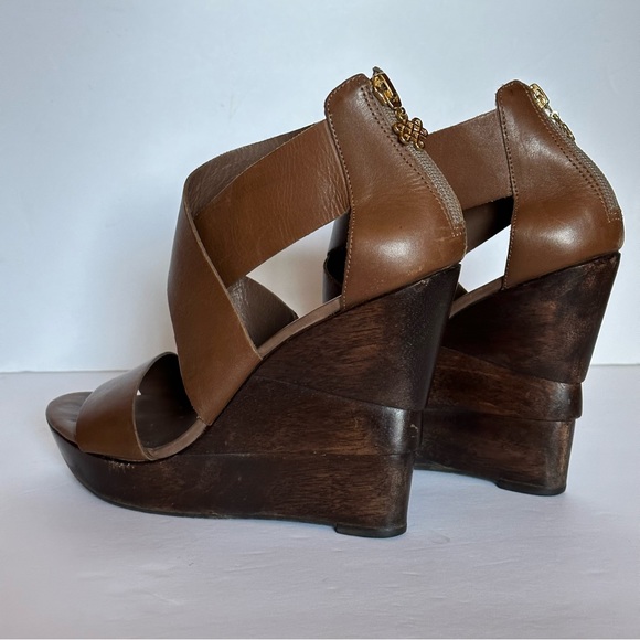 DVF Opal Wedge Sandal Dark Brown 8.5 - Picture 3 of 6